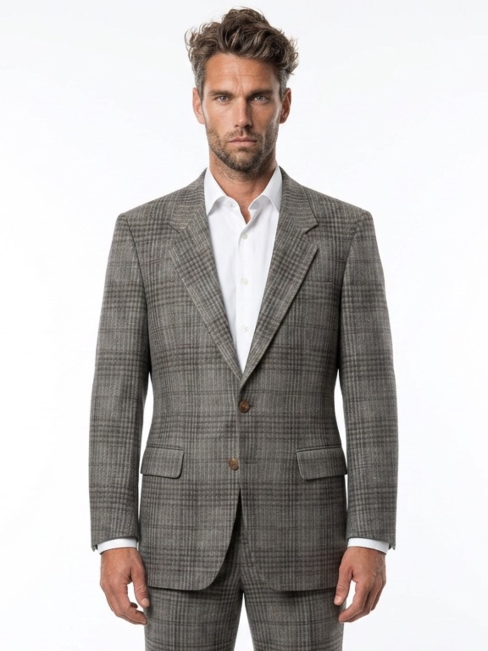 🧨 Valentino‎ Uomo 40L Men’s Wool Plaid Blazer | Soft Power Classic